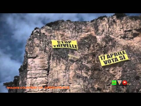 GREENPEACE In azione sulla Montagna Spaccata: Fermiamo le Trivelle con il Referendum – www.HTO.tv