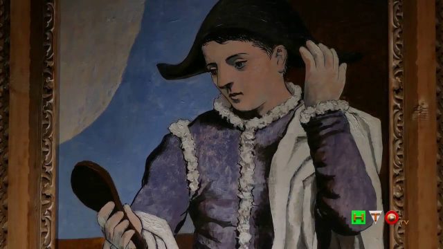 Picasso – Arlecchino con Specchio arrivo dal Museo Thyssen- Bornemisza di Madrid – www.HTO.tv
